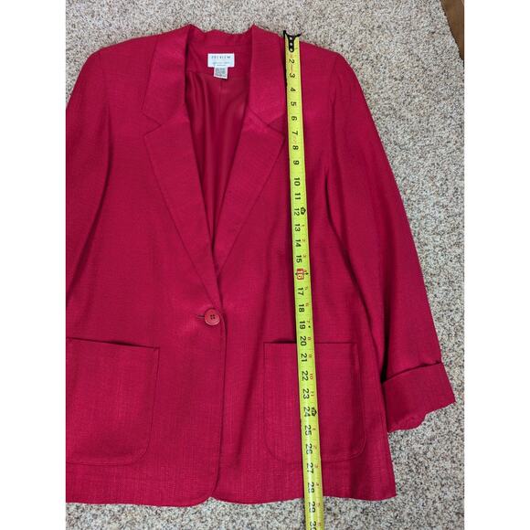 Vintage 1990s Preview Collection Petites Red Soft Blazer Jacket USA Union Made - Picture 8 of 11